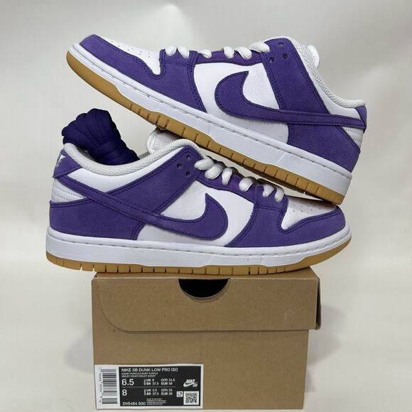 Nike SB Dunk Low Pro ISO Orange Label “Court Purple Gum” - Picture 1 of 6